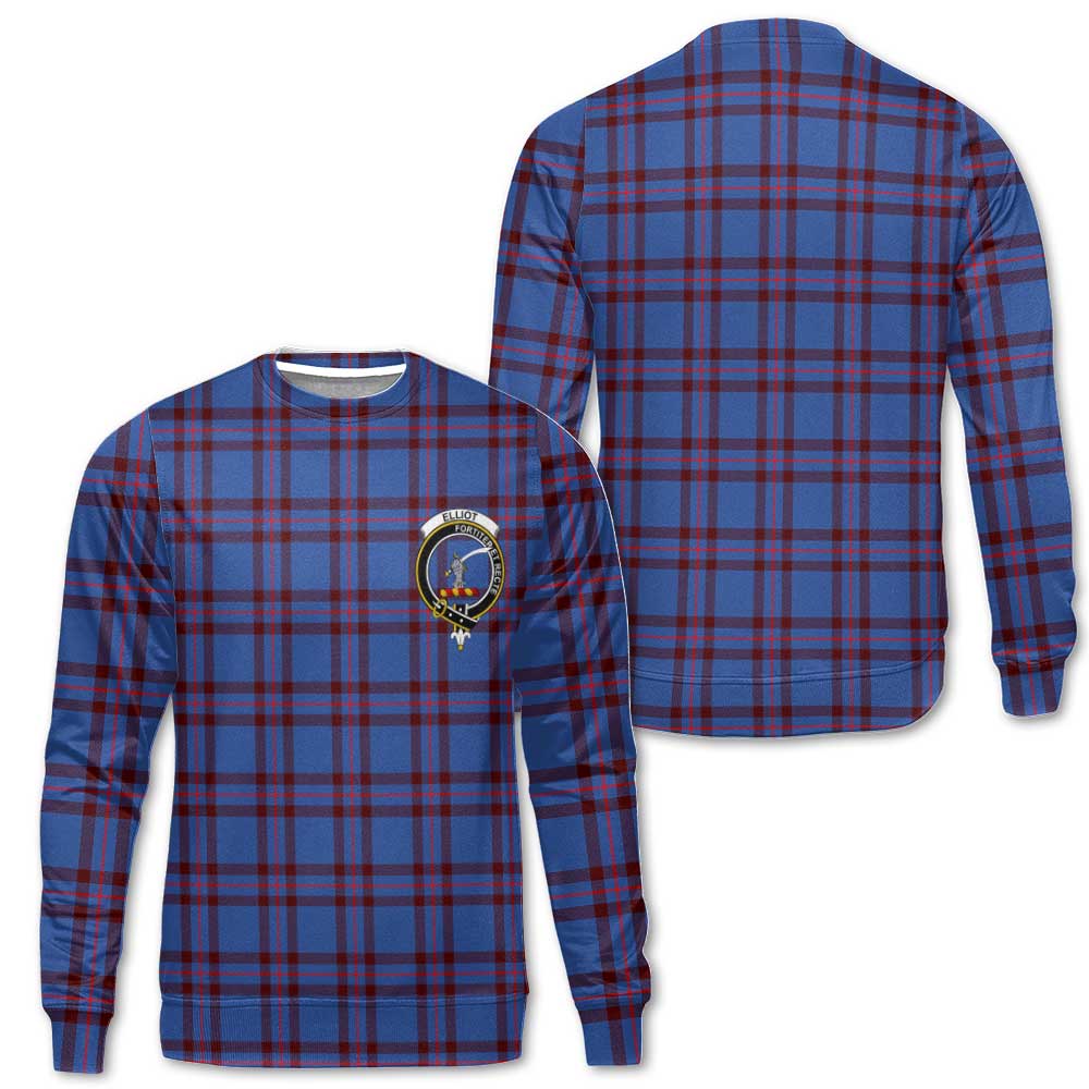 Clan Elliot Tartan Men Sweatshirt Crest And Plaid Basic Style