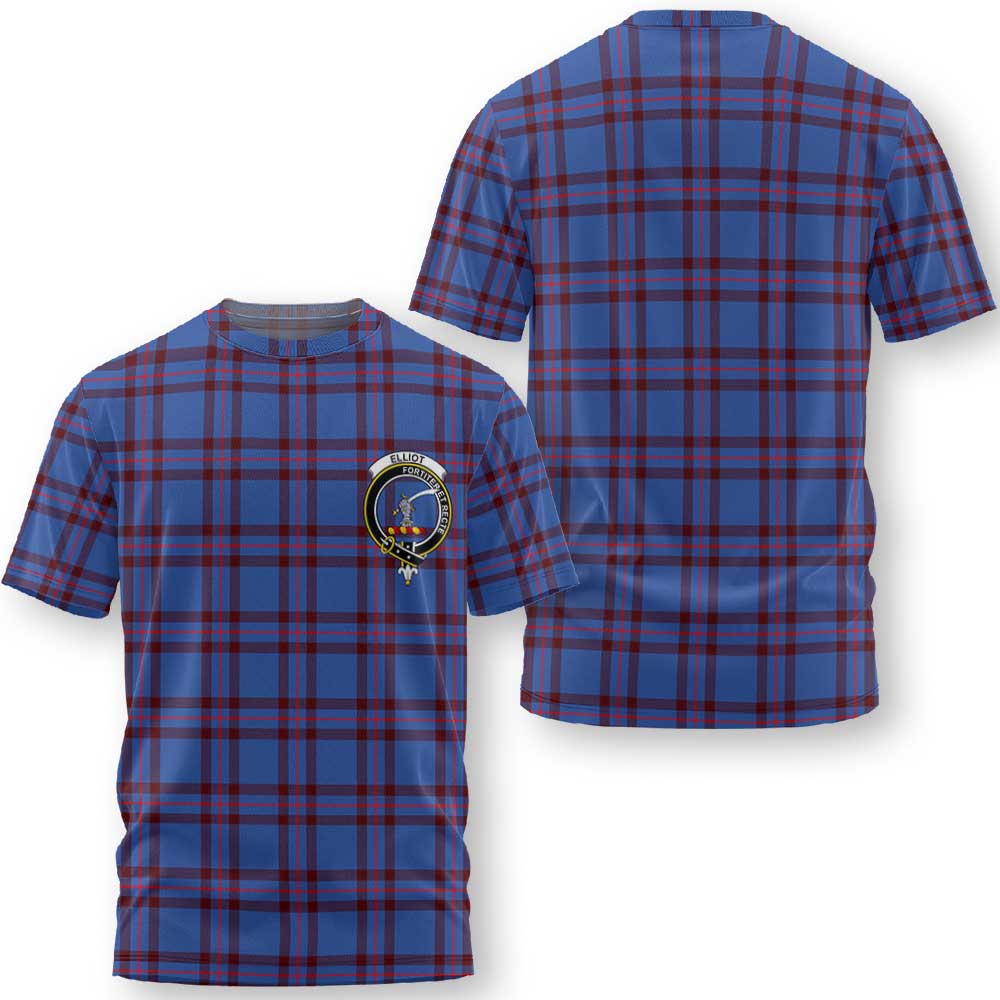 Clan Elliot Tartan Men T Shirt Crest And Plaid Basic Style