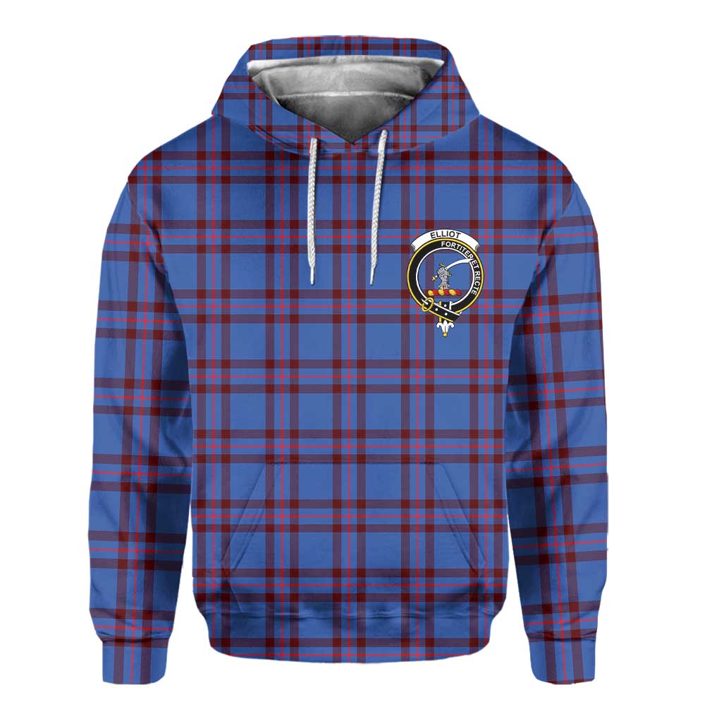 Clan Elliot Tartan Women Hoodie Crest And Plaid Basic Style