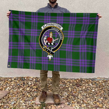 Clan Elphinstone Tartan Flag Crest And Plaid Basic Style