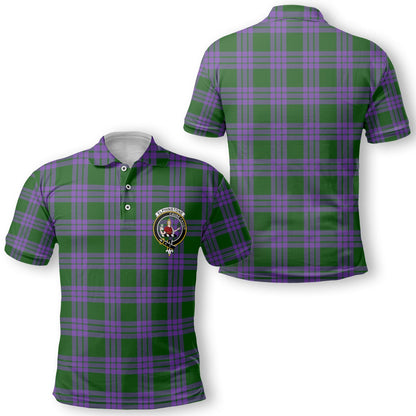 Clan Elphinstone Tartan Golf Men Polo Shirt Crest And Plaid Basic Style