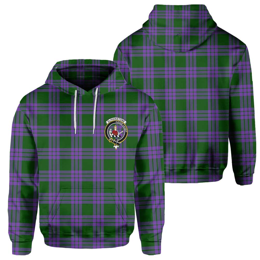 Clan Elphinstone Tartan Men Hoodie Crest And Plaid Basic Style