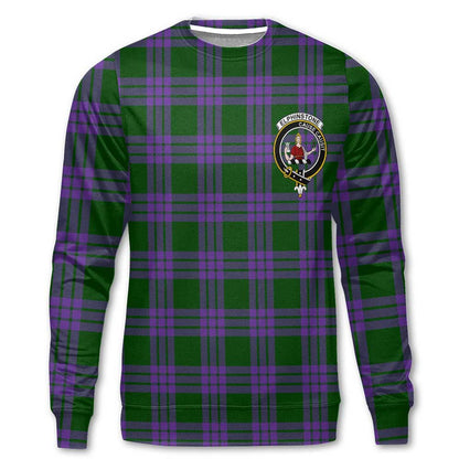 Clan Elphinstone Tartan Men Sweatshirt Crest And Plaid Basic Style