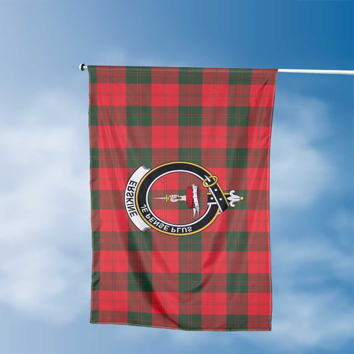 Clan Erskine Tartan Flag 1 Crest And Plaid Basic Style Tartan House Flag Crest And Plaid Basic Style