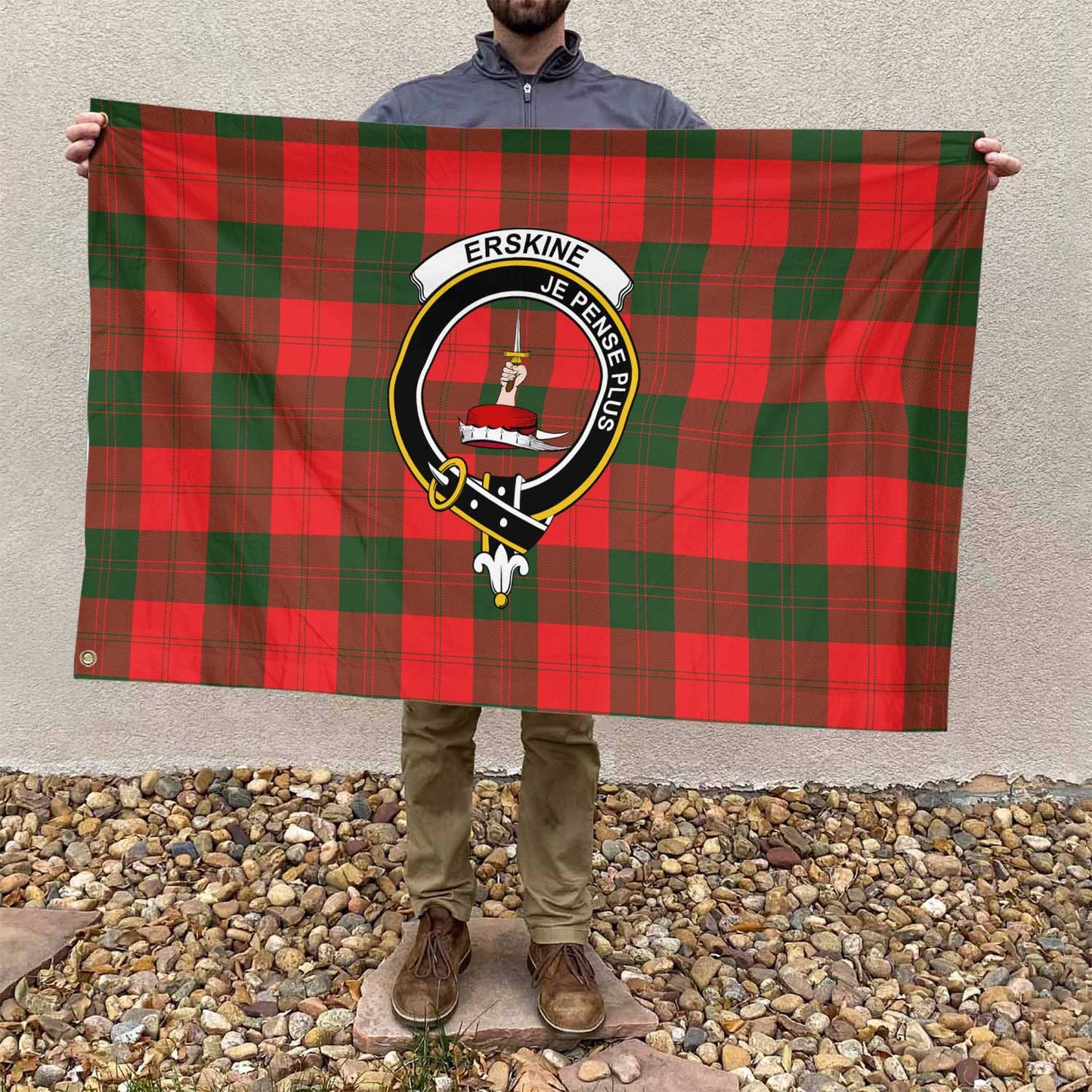 Clan Erskine Tartan Flag 1 Crest And Plaid Basic Style Tartan House Flag Crest And Plaid Basic Style