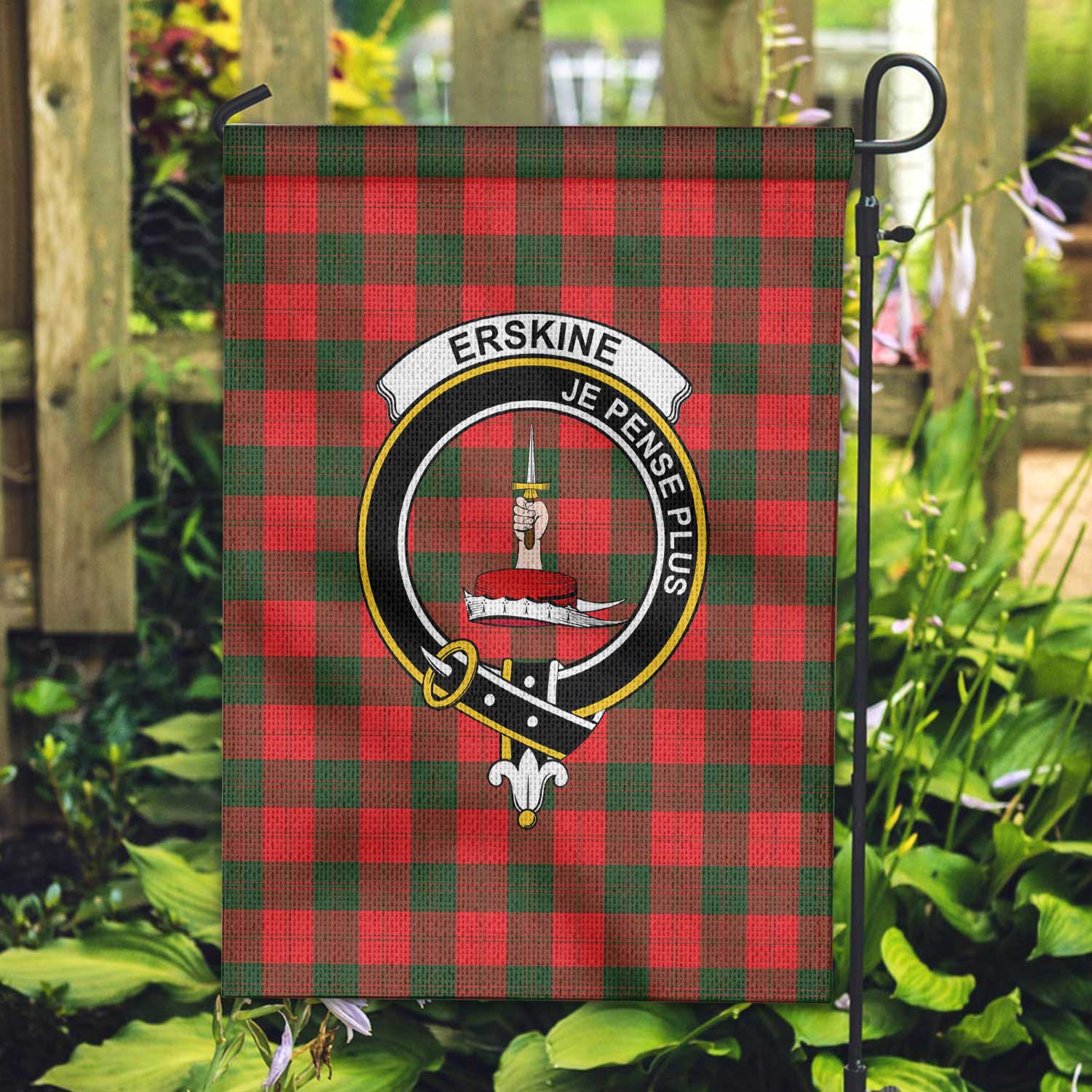 Clan Erskine Tartan Garden Flag Crest And Plaid Basic Style