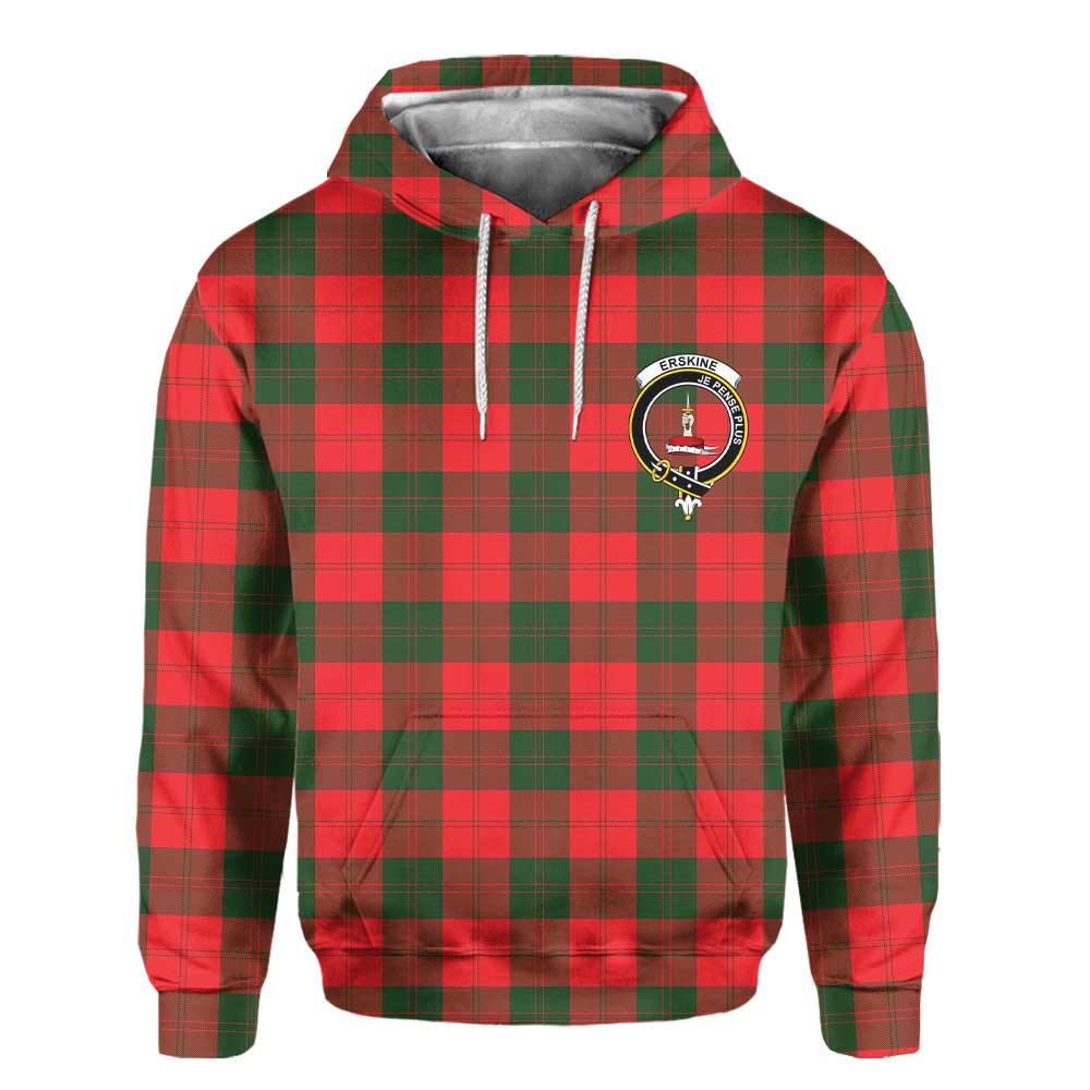 Clan Erskine Tartan Women Hoodie Crest And Plaid Basic Style