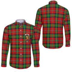 Clan Fairlie Tartan Long Sleeve Button Shirt Crest And Plaid Basic Style