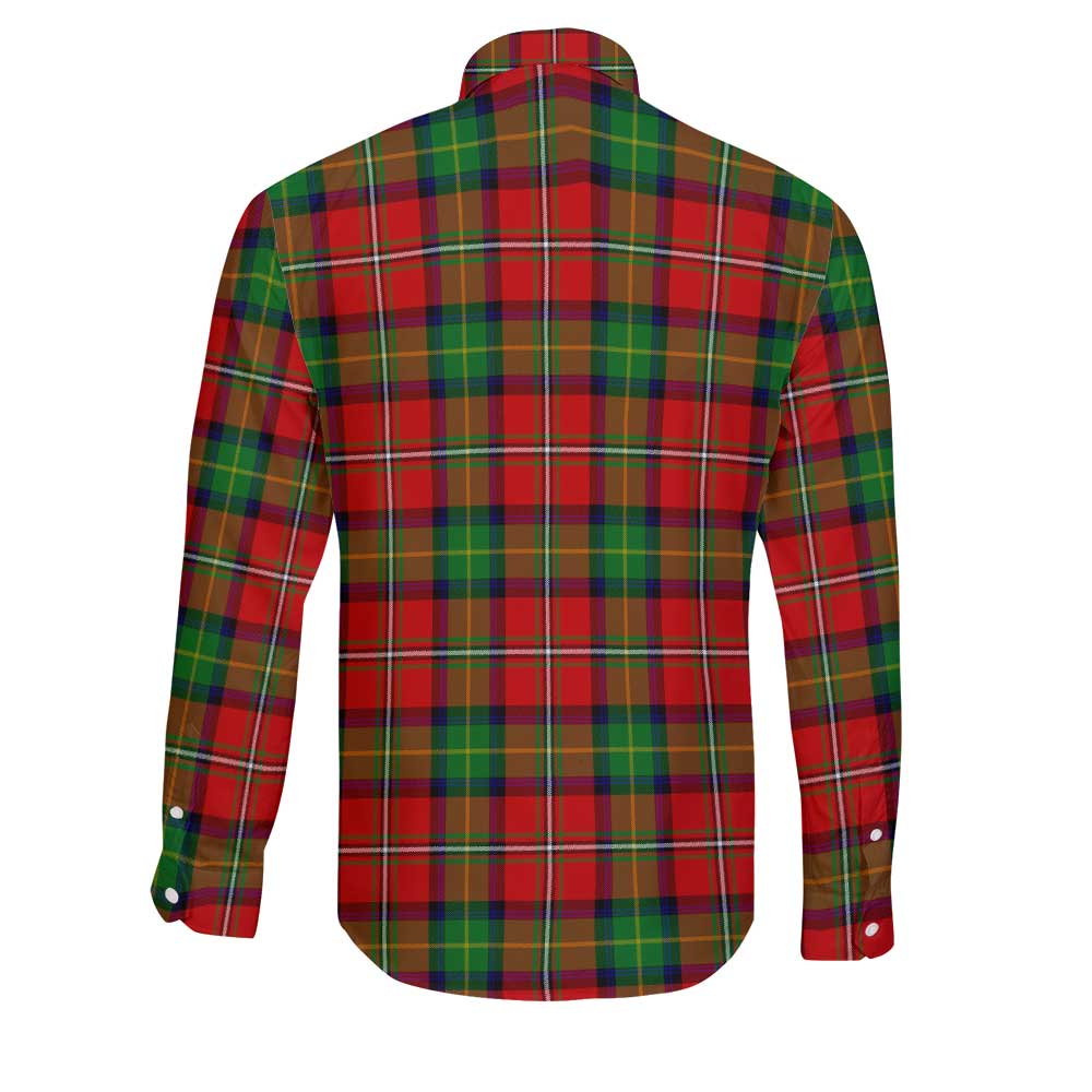 Clan Fairlie Tartan Long Sleeve Button Shirt Crest And Plaid Basic Style