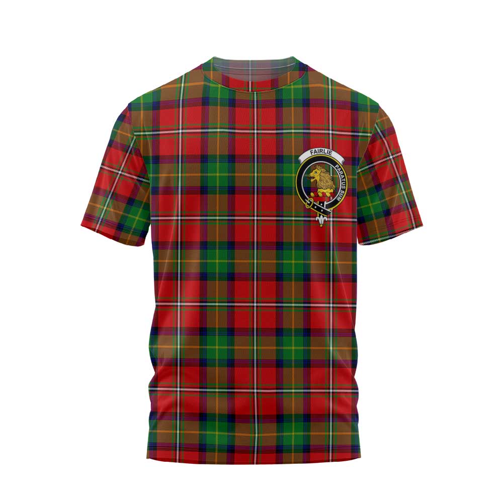 Clan Fairlie Tartan Men T Shirt Crest And Plaid Basic Style