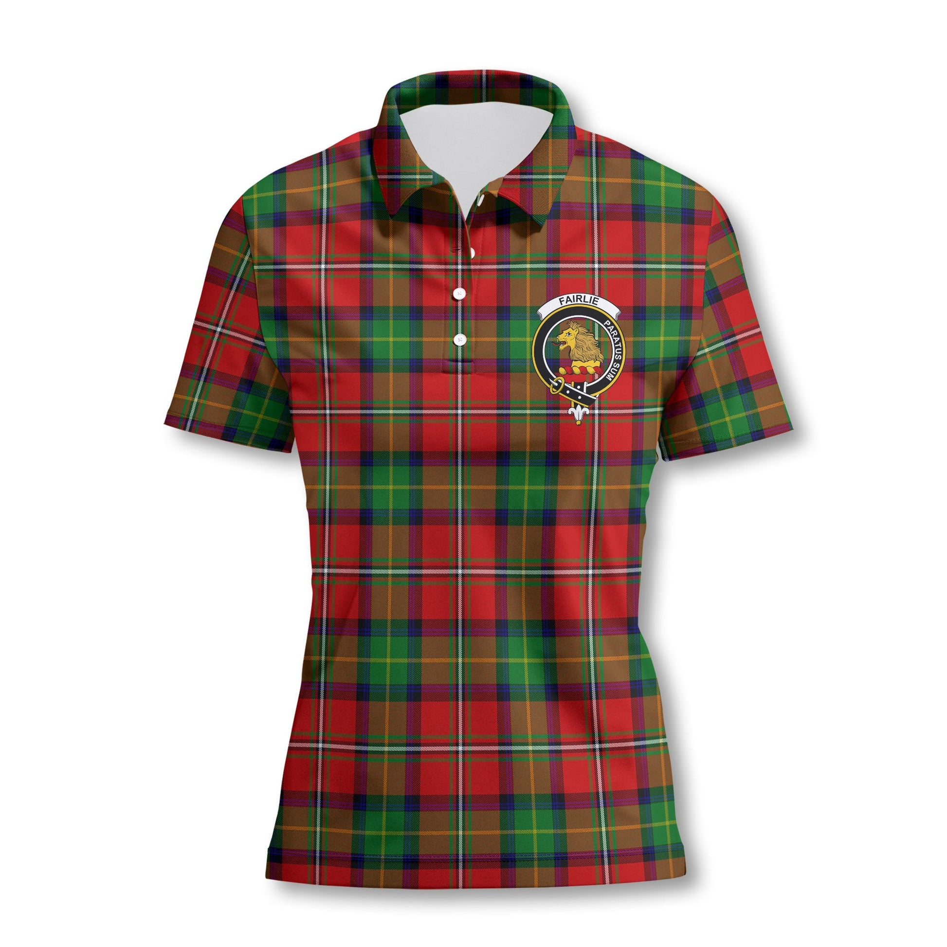 Clan Fairlie Tartan Women Polo Shirt Crest And Plaid Basic Style