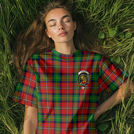 Clan Fairlie Tartan Women T Shirt Crest And Plaid Basic Style