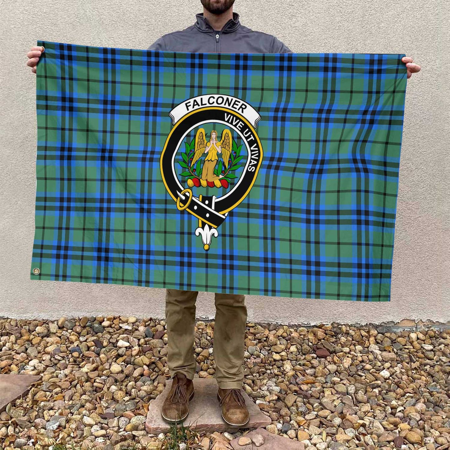 Clan Falconer Tartan Flag 1 Crest And Plaid Basic Style Tartan House Flag Crest And Plaid Basic Style