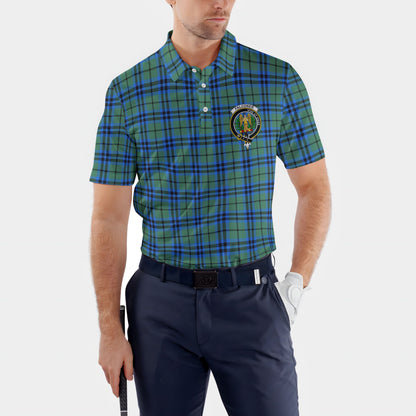 Clan Falconer Tartan Golf Men Polo Shirt Crest And Plaid Basic Style