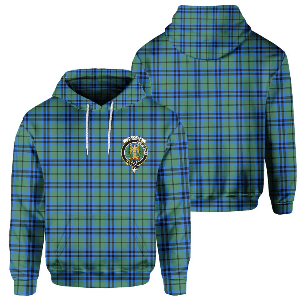 Clan Falconer Tartan Men Hoodie Crest And Plaid Basic Style