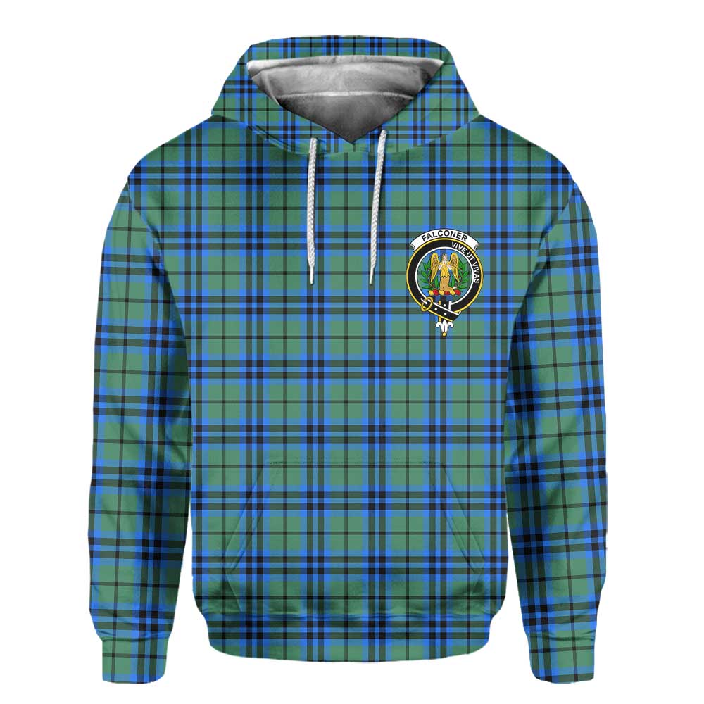 Clan Falconer Tartan Men Hoodie Crest And Plaid Basic Style