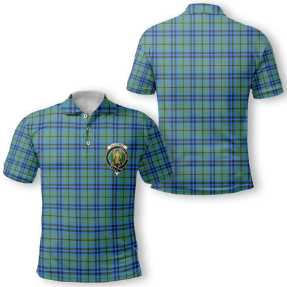 Clan Falconer Tartan Men Polo Shirt Crest And Plaid Basic Style