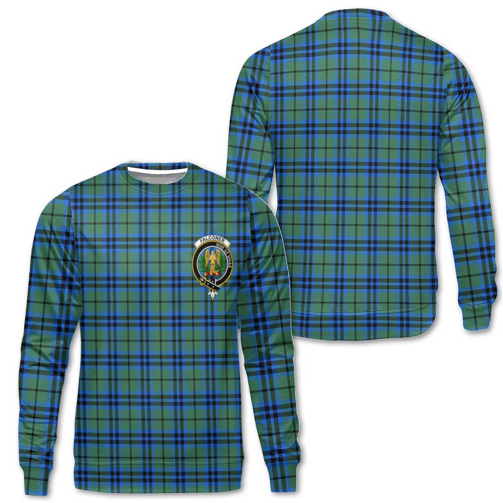 Clan Falconer Tartan Men Sweatshirt Crest And Plaid Basic Style