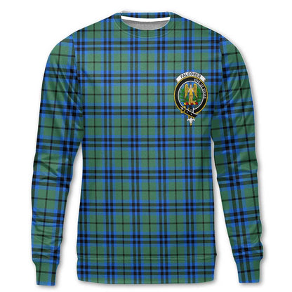 Clan Falconer Tartan Men Sweatshirt Crest And Plaid Basic Style