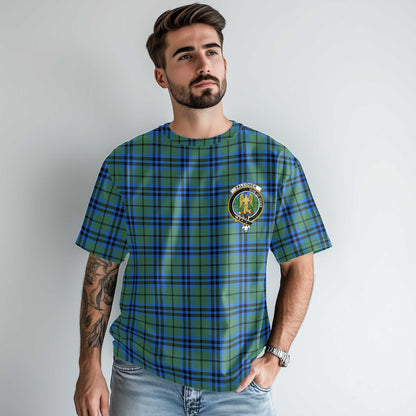 Clan Falconer Tartan Men T Shirt Crest And Plaid Basic Style