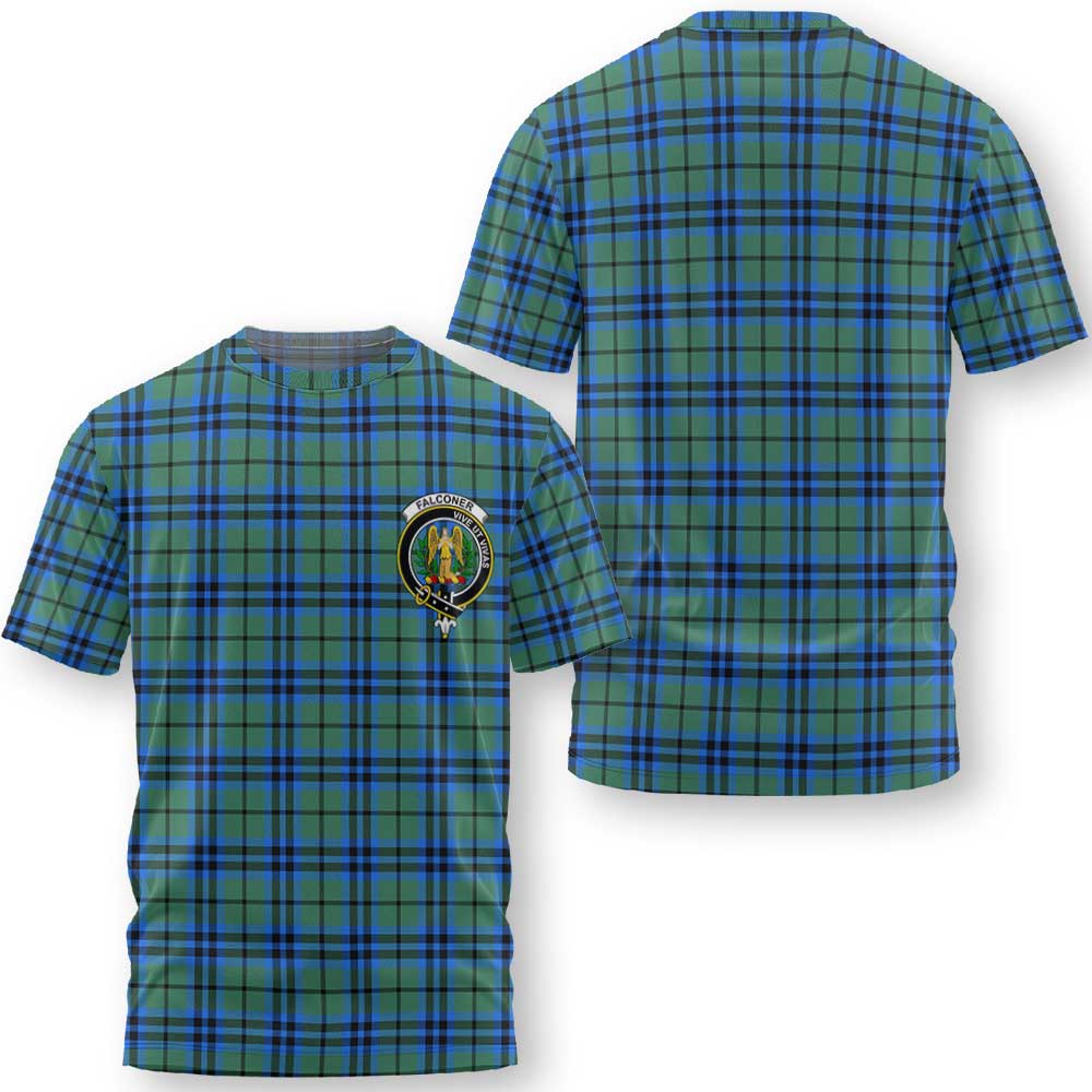 Clan Falconer Tartan Men T Shirt Crest And Plaid Basic Style