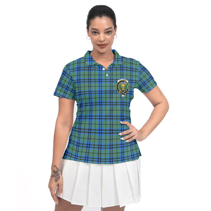 Clan Falconer Tartan Women Polo Shirt Crest And Plaid Basic Style