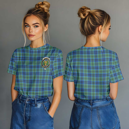 Clan Falconer Tartan Women T Shirt Crest And Plaid Basic Style