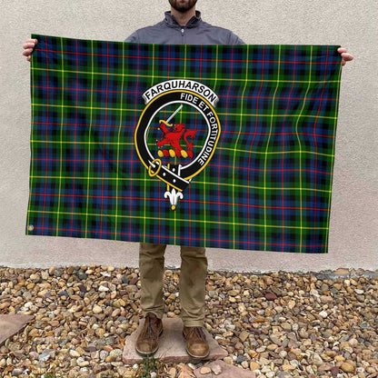 Clan Farquharson Tartan Flag 1 Crest And Plaid Basic Style Tartan House Flag Crest And Plaid Basic Style