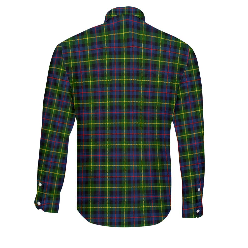 Clan Farquharson Tartan Long Sleeve Button Shirt Crest And Plaid Basic Style
