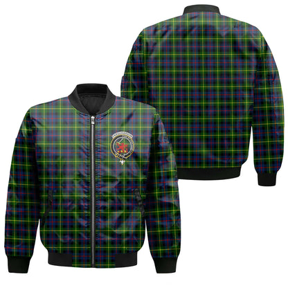 Clan Farquharson Tartan Men Bomber Jacket Crest And Plaid Basic Style