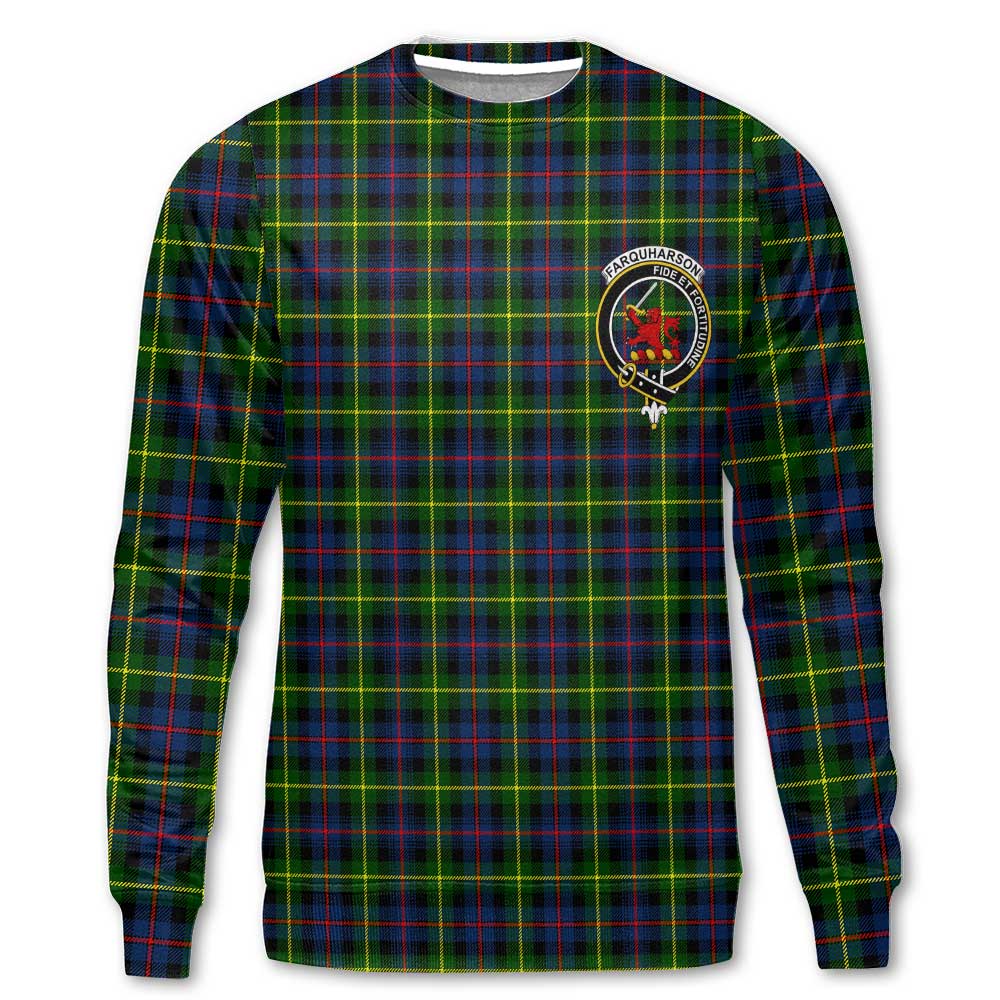 Clan Farquharson Tartan Men Sweatshirt Crest And Plaid Basic Style