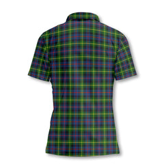 Clan Farquharson Tartan Women Polo Shirt Crest And Plaid Basic Style