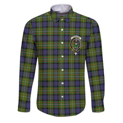 Clan Ferguson Tartan Long Sleeve Button Shirt Crest And Plaid Basic Style