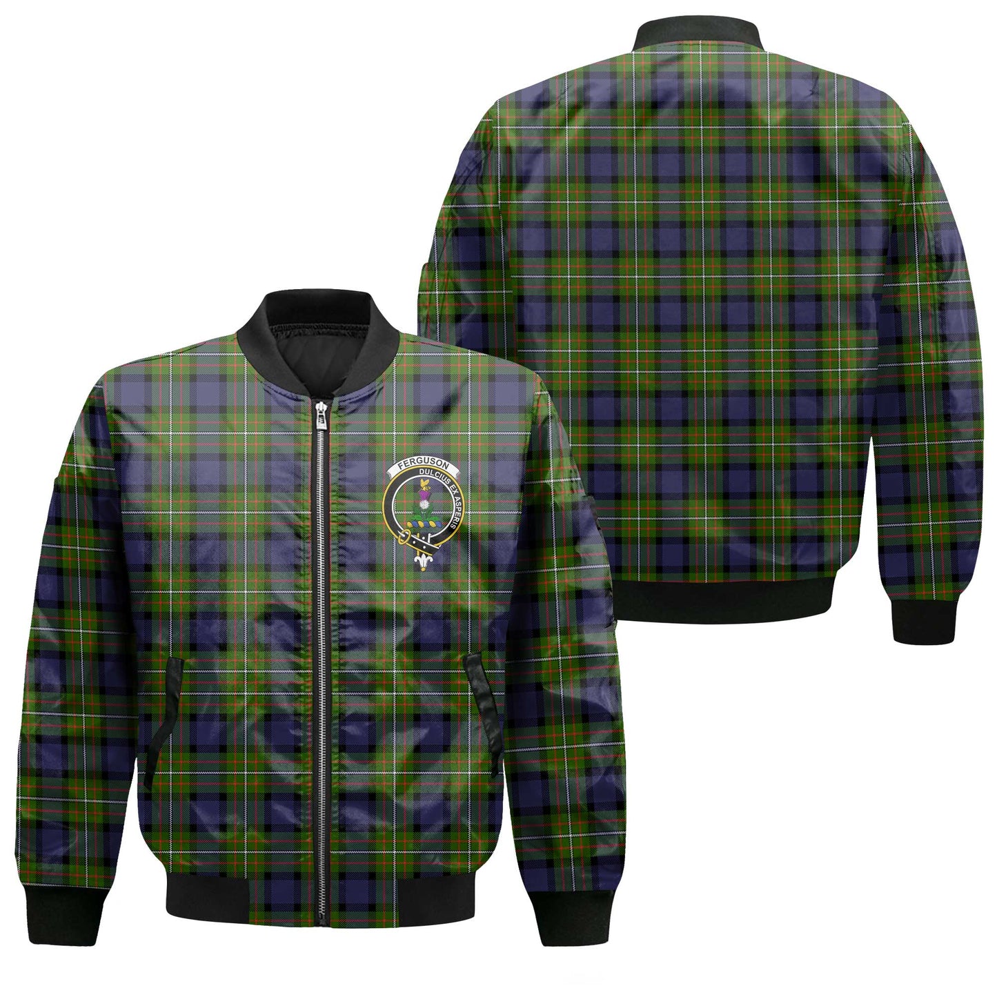 Clan Ferguson Tartan Men Bomber Jacket Crest And Plaid Basic Style