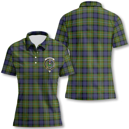 Clan Ferguson Tartan Women Polo Shirt Crest And Plaid Basic Style