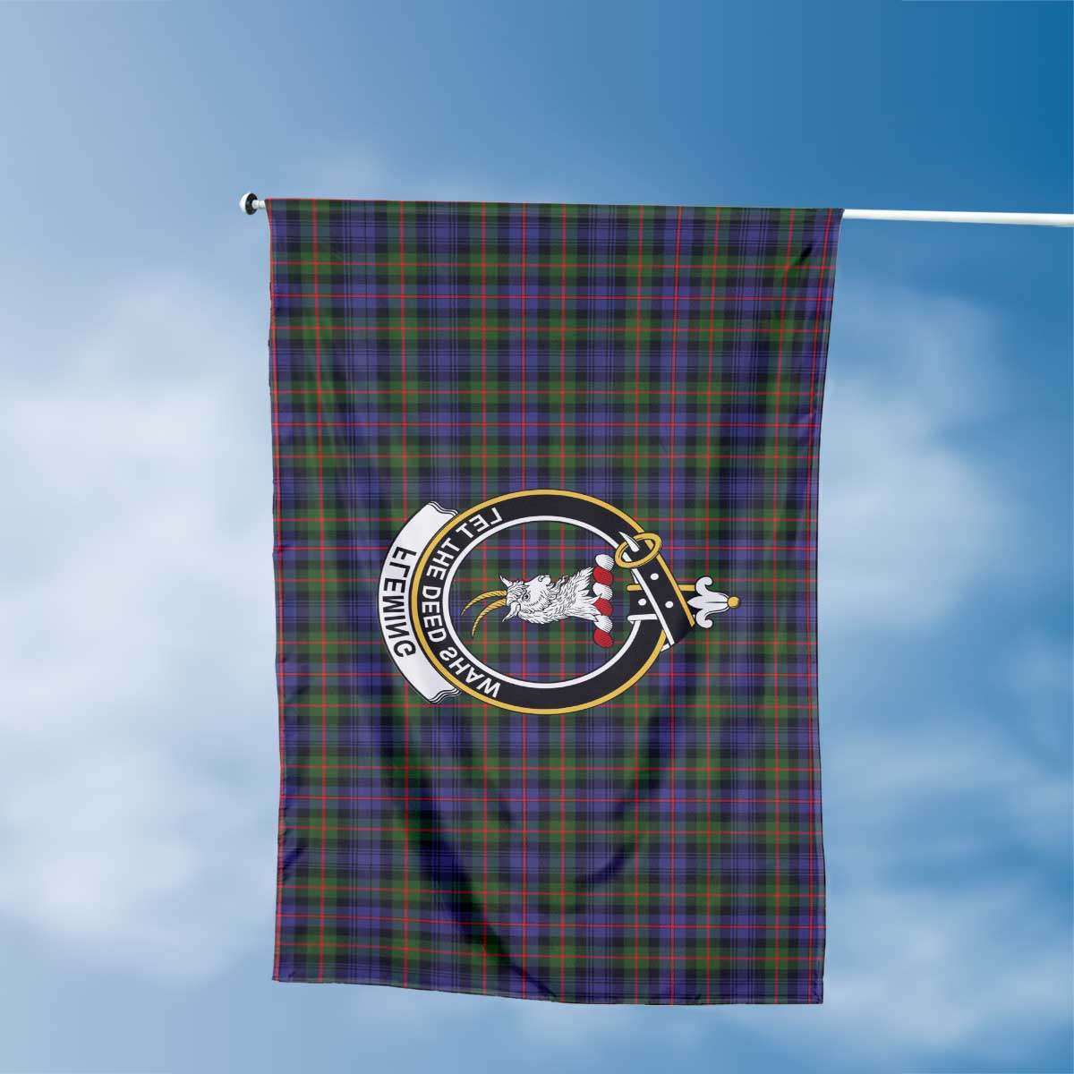 Clan Fleming Tartan Flag Crest And Plaid Basic Style