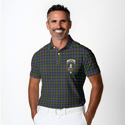 Clan Fleming Tartan Golf Men Polo Shirt Crest And Plaid Basic Style