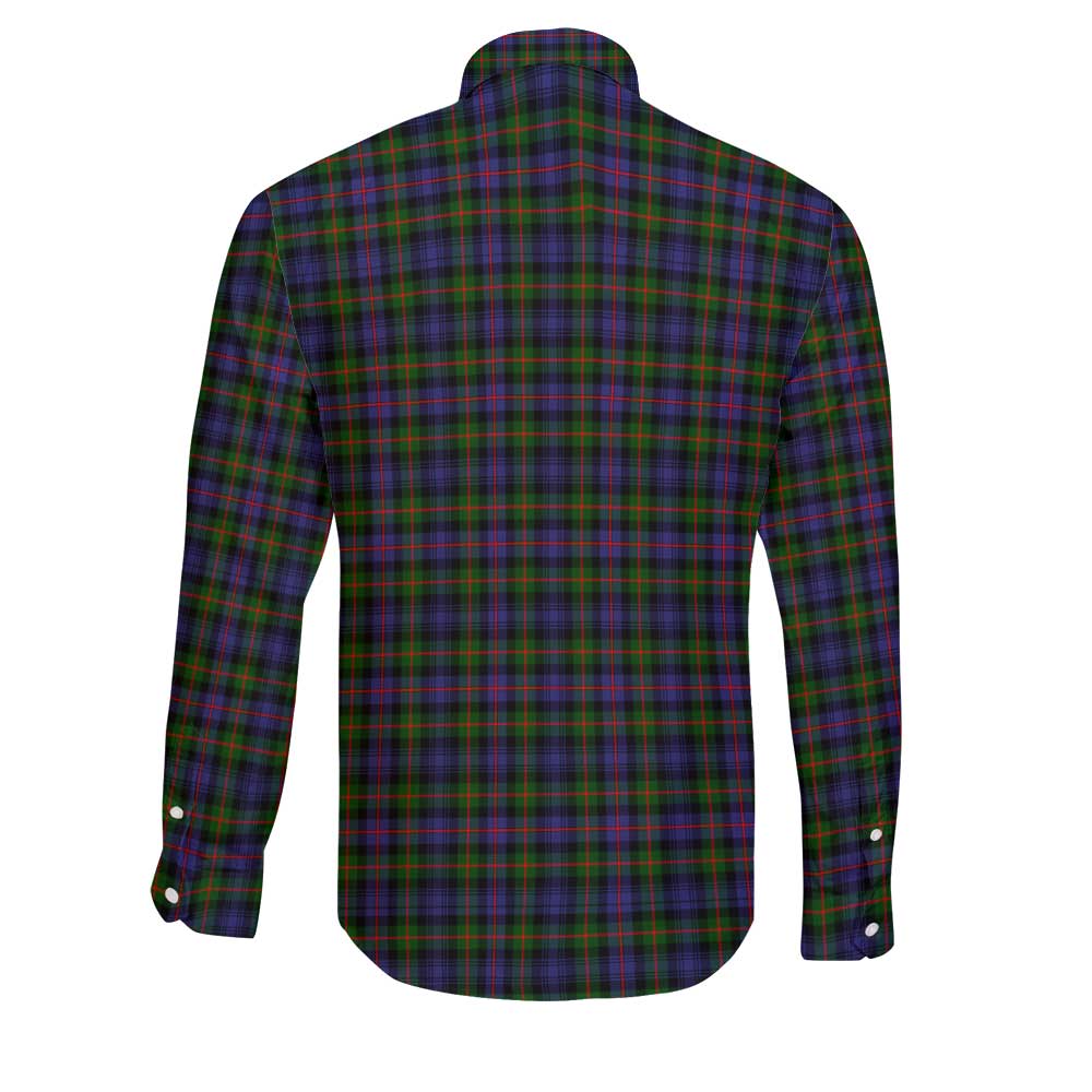 Clan Fleming Tartan Long Sleeve Button Shirt Crest And Plaid Basic Style