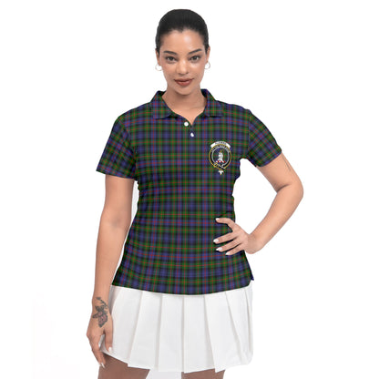 Clan Fleming Tartan Women Polo Shirt Crest And Plaid Basic Style