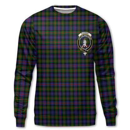 Clan Fleming Tartan Women Sweatshirt Crest And Plaid Basic Style