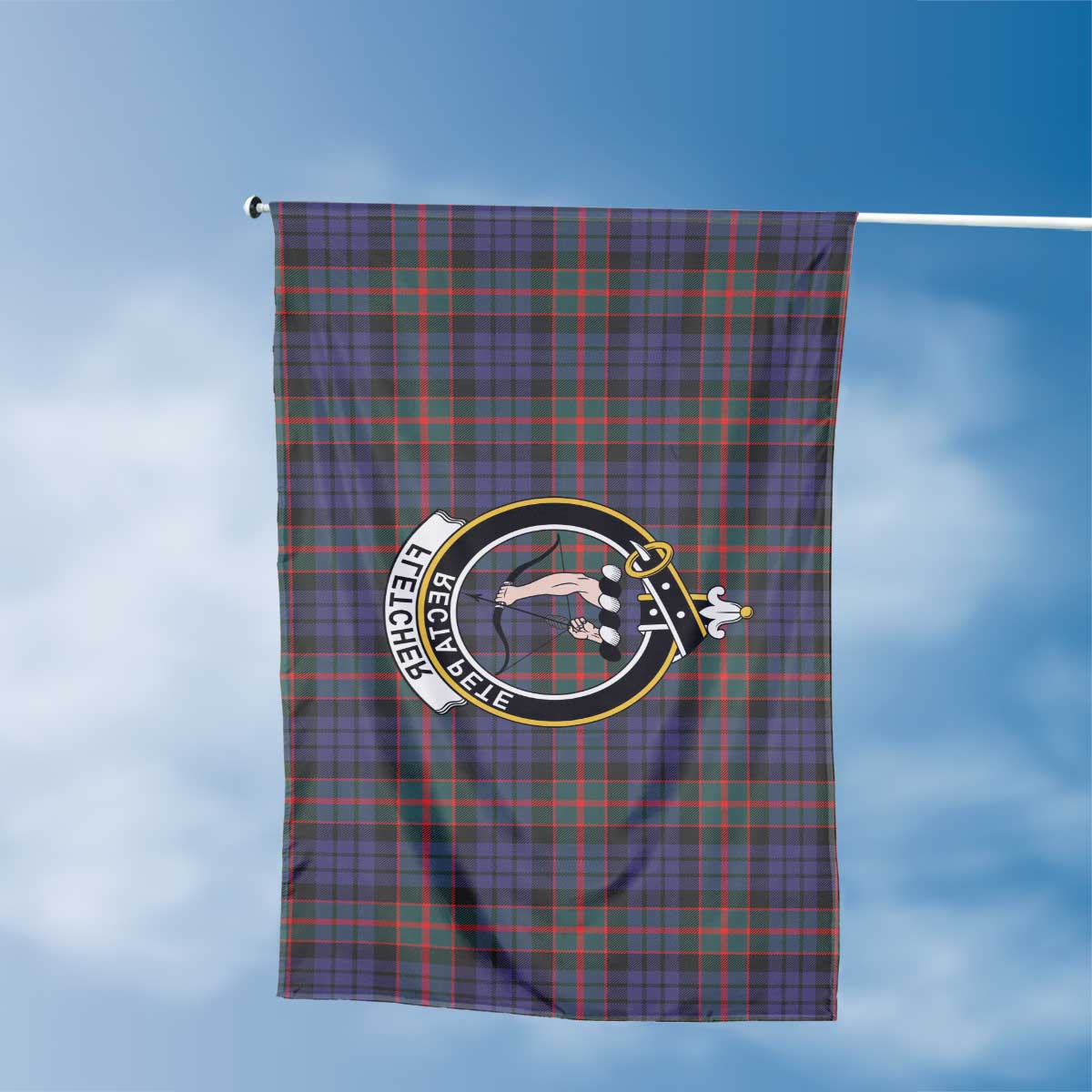 Clan Fletcher Tartan Flag 1 Crest And Plaid Basic Style Tartan House Flag Crest And Plaid Basic Style