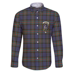 Clan Fletcher Tartan Long Sleeve Button Shirt Crest And Plaid Basic Style