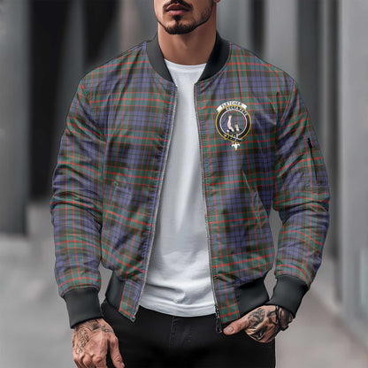 Clan Fletcher Tartan Men Bomber Jacket Crest And Plaid Basic Style