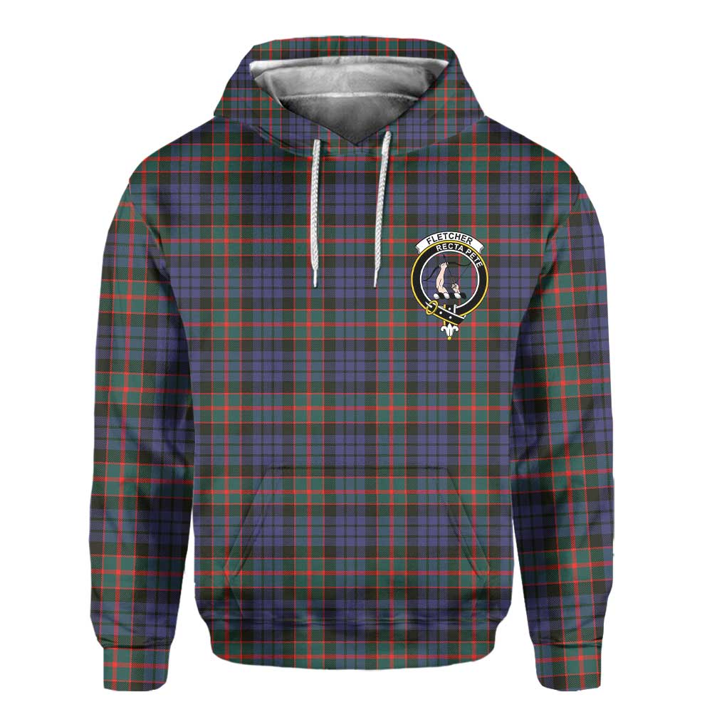 Clan Fletcher Tartan Men Hoodie Crest And Plaid Basic Style