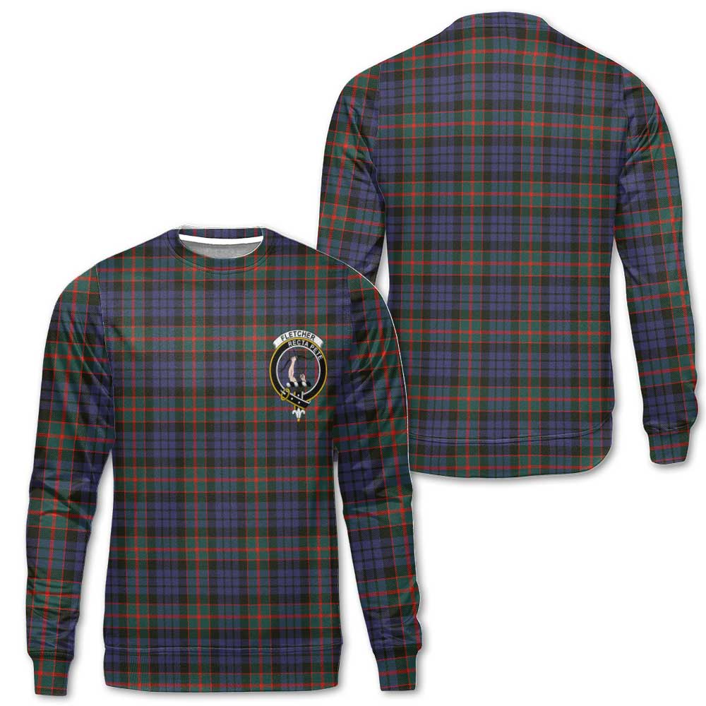 Clan Fletcher Tartan Men Sweatshirt Crest And Plaid Basic Style