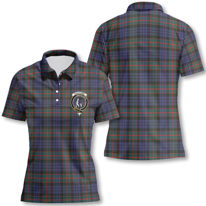 Clan Fletcher Tartan Women Polo Shirt Crest And Plaid Basic Style