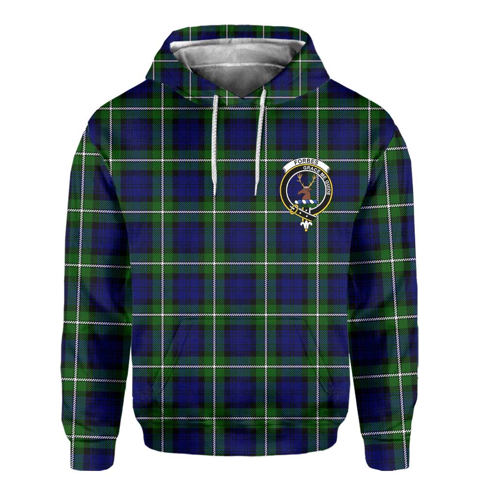 Clan Forbes Tartan Men Hoodie Crest And Plaid Basic Style