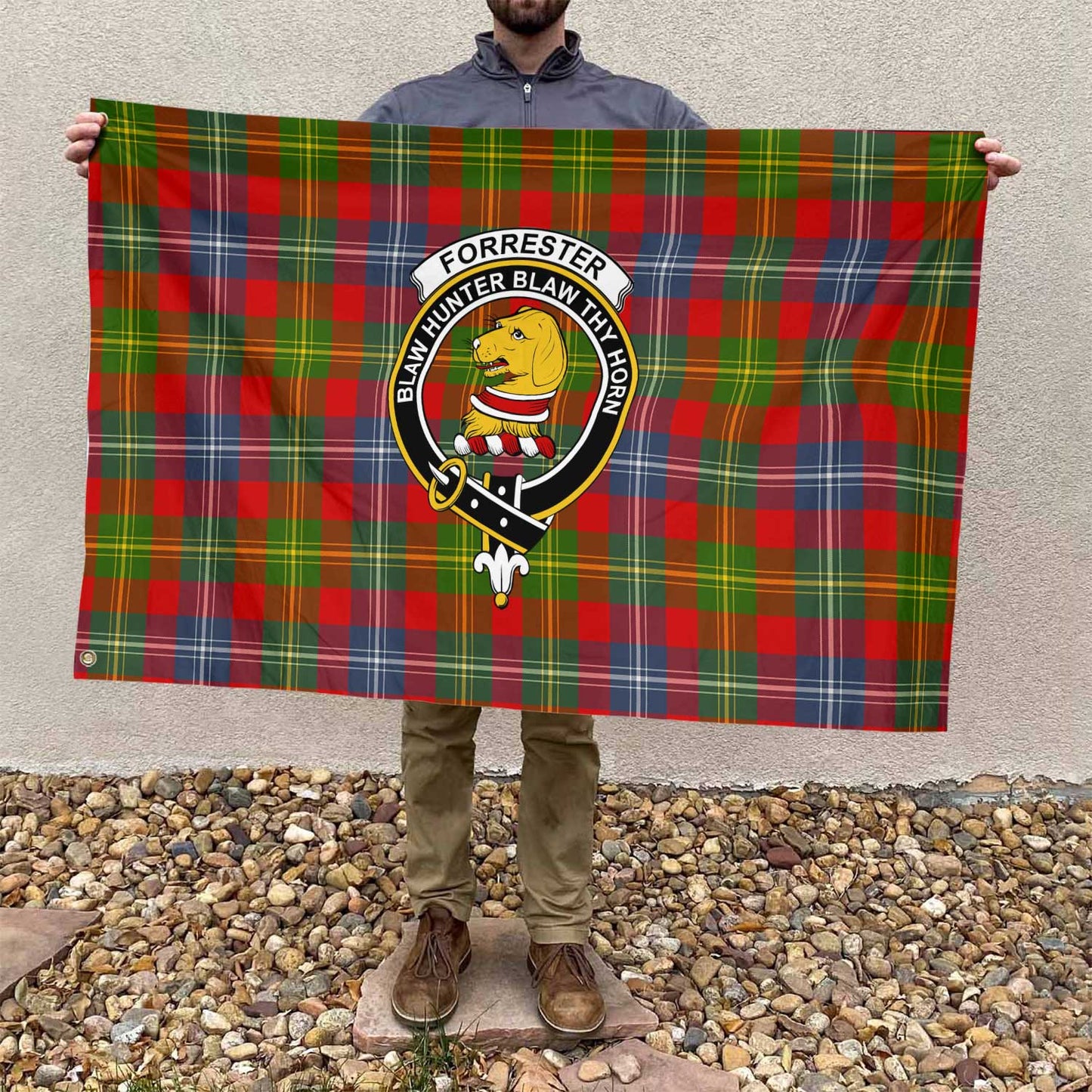 Clan Forrester Tartan Flag 1 Crest And Plaid Basic Style Tartan House Flag Crest And Plaid Basic Style