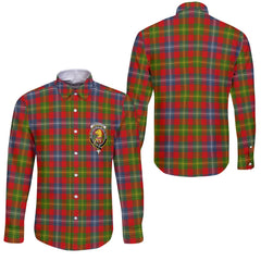 Clan Forrester Tartan Long Sleeve Button Shirt Crest And Plaid Basic Style