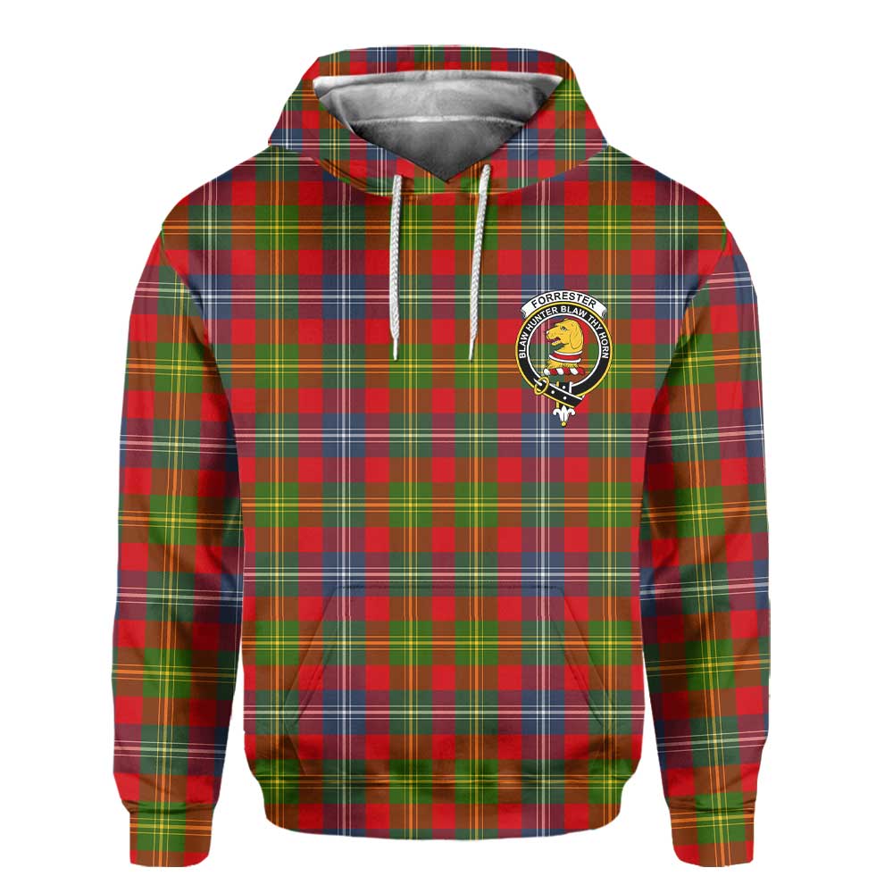 Clan Forrester Tartan Men Hoodie Crest And Plaid Basic Style